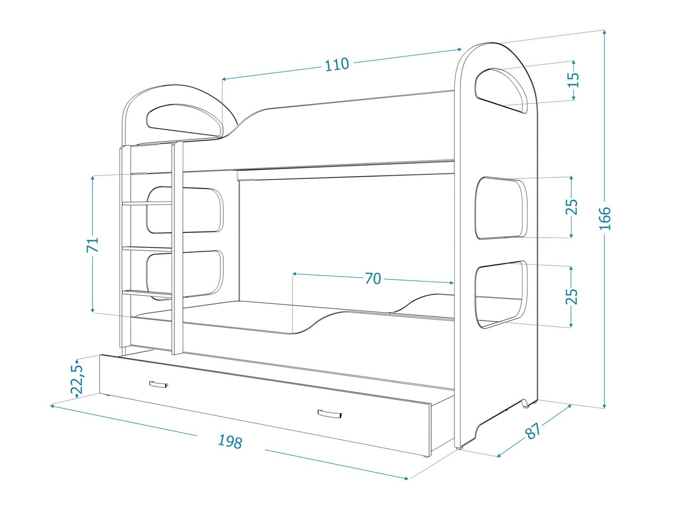 Bunk bed Aurora 115