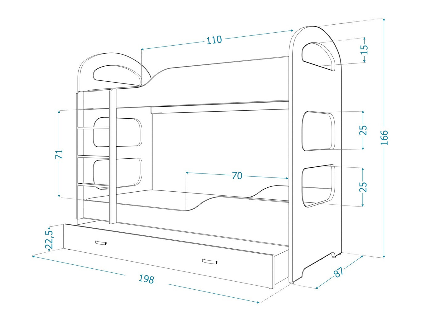 Bunk bed Aurora 115