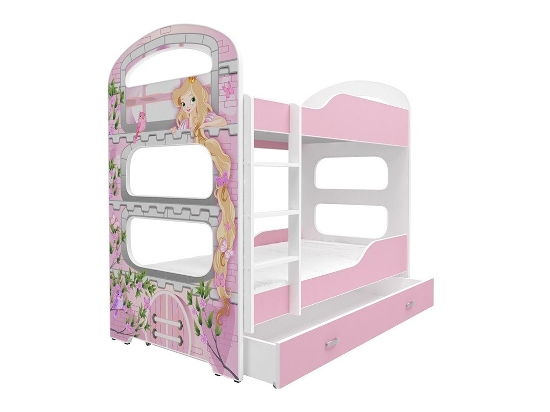 Bunk bed Aurora 116 (White + Pink)