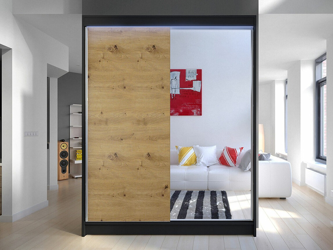 Wardrobe Closico Vastor I (Black + Artisan oak)