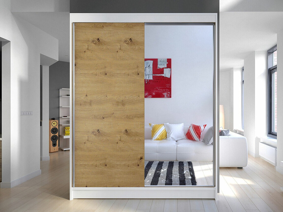 Wardrobe Closico Vastor I (White + Artisan oak)