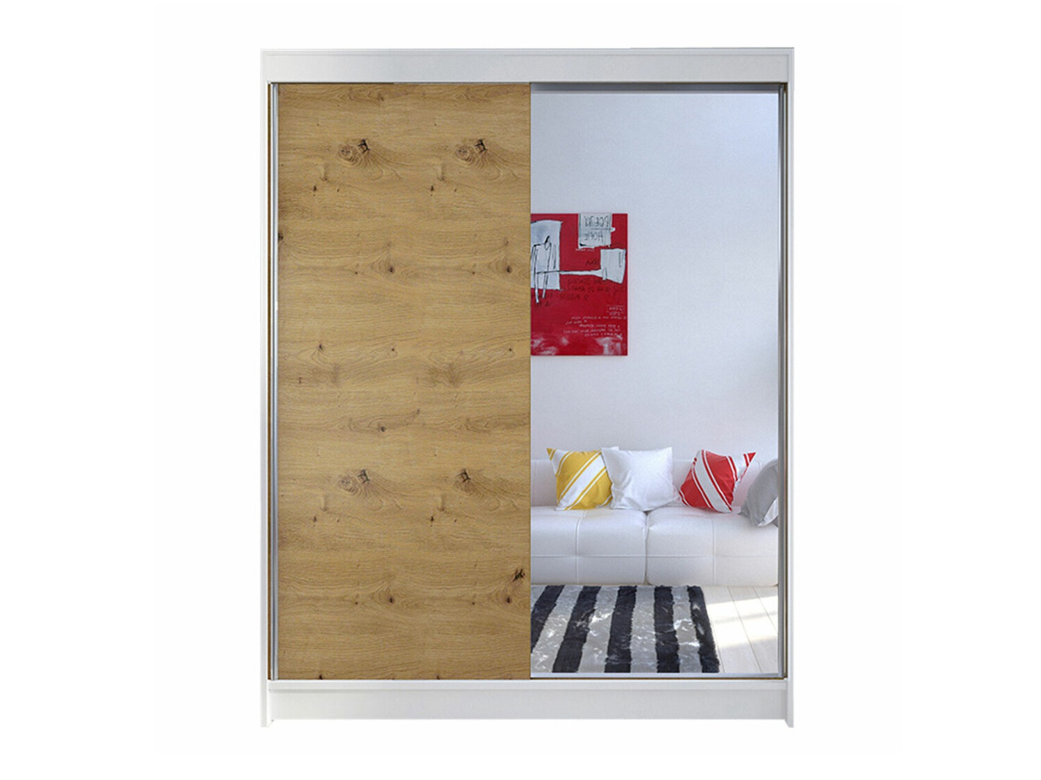 Wardrobe Closico Vastor I (White + Artisan oak)
