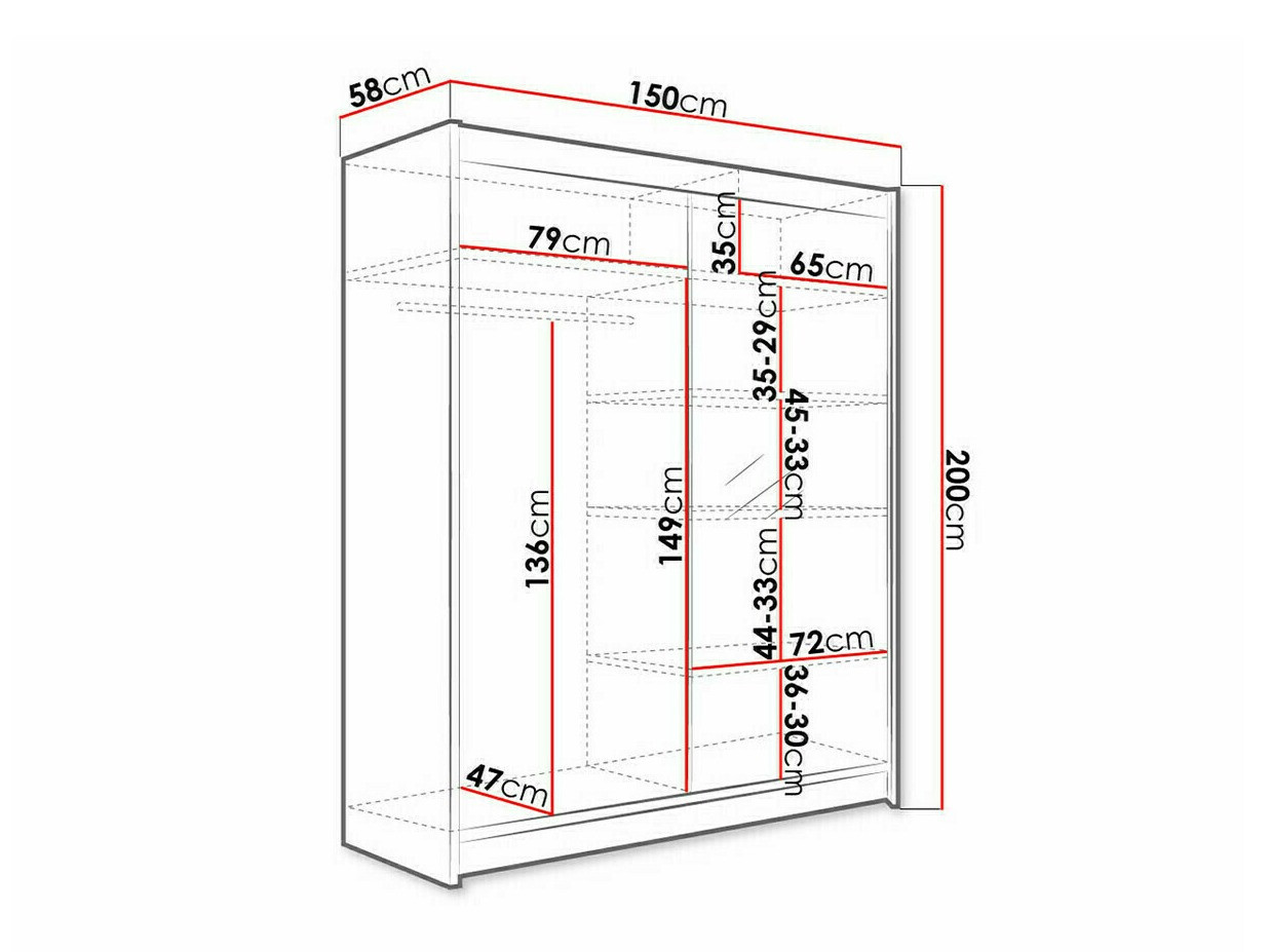 Wardrobe Closico Vastor I (White + Artisan oak)