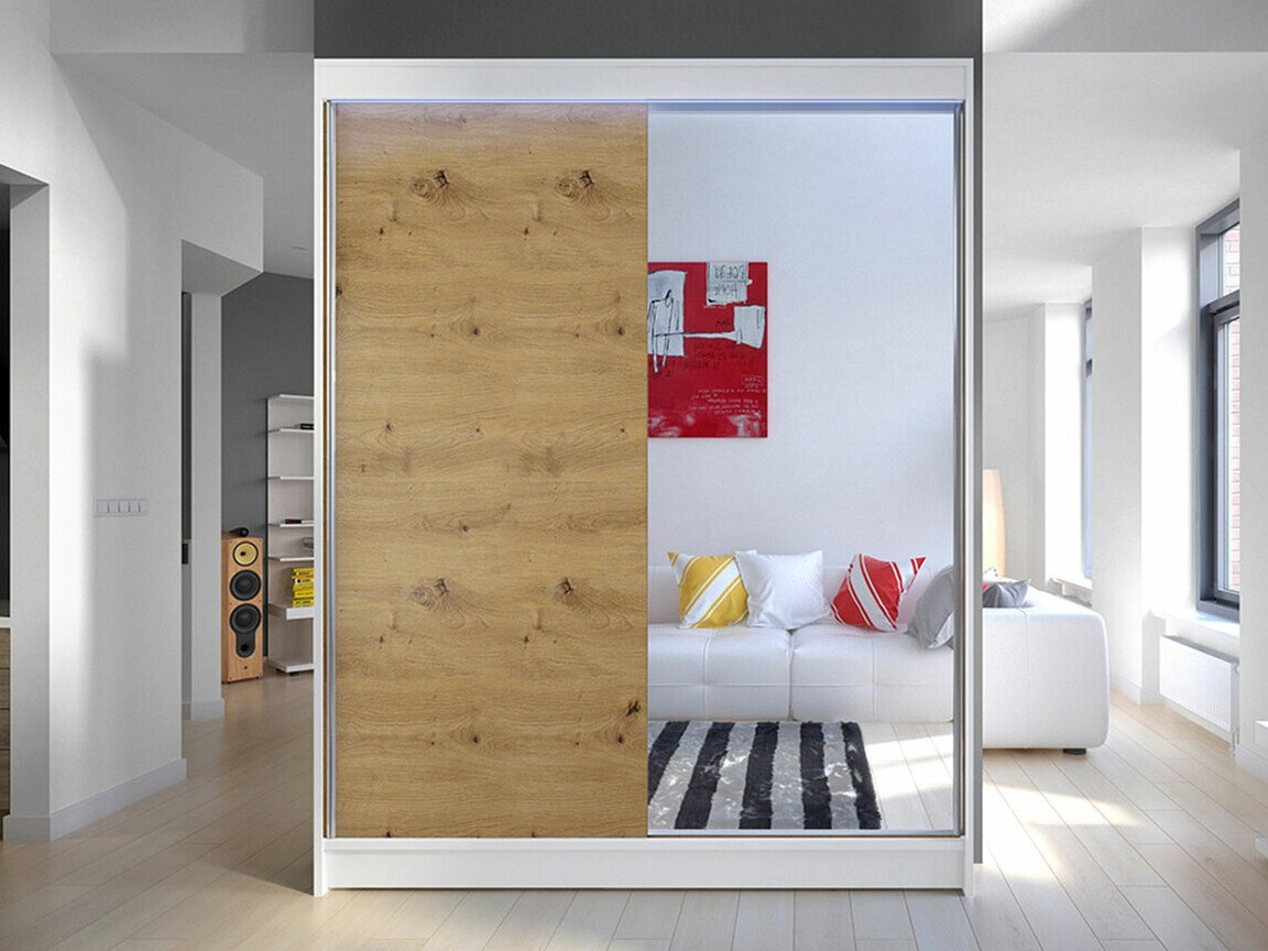 Wardrobe Closico Vastor I (White + Artisan oak)