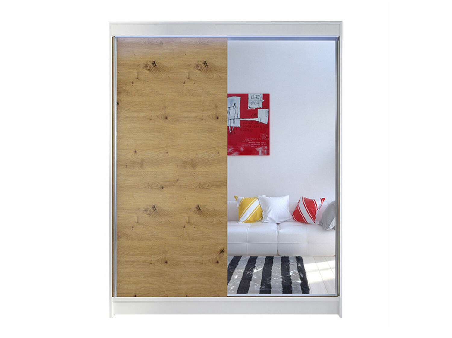 Wardrobe Closico Vastor I (White + Artisan oak)