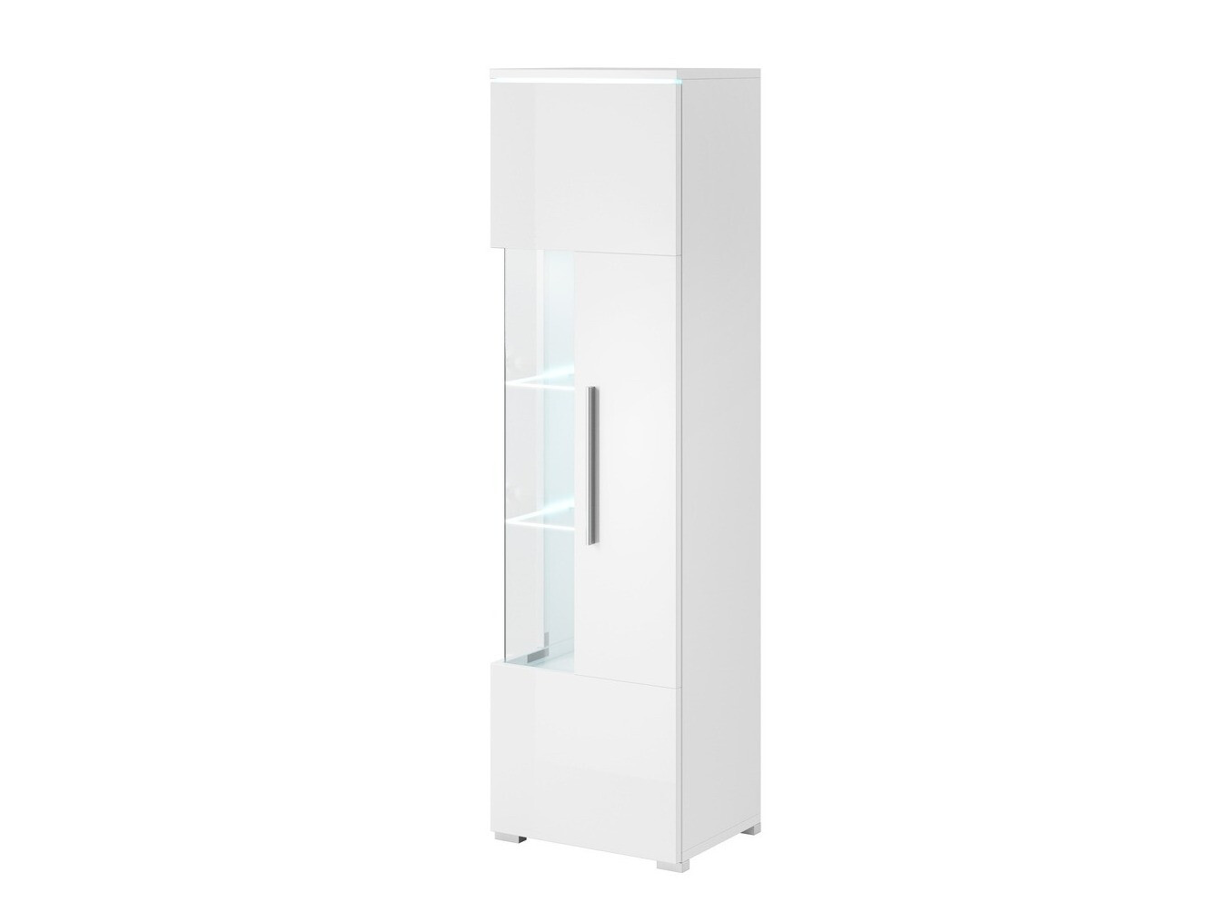 Bookcase Torvire 106 (White + Glossy white)