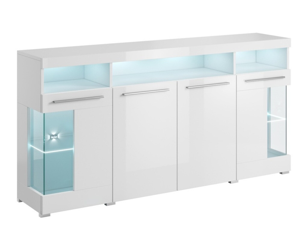 Sideboard Torvire 113 (White + Glossy white)