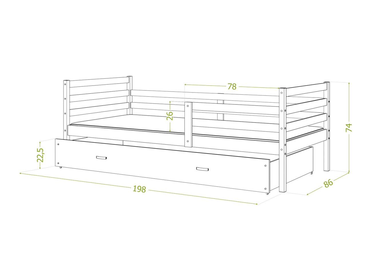 Bed Aurora 130 (White)