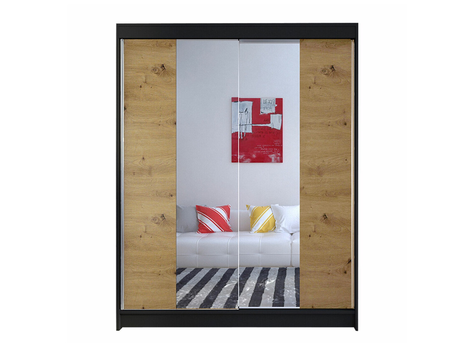 Wardrobe Closico Vastor II (Black + Artisan oak)