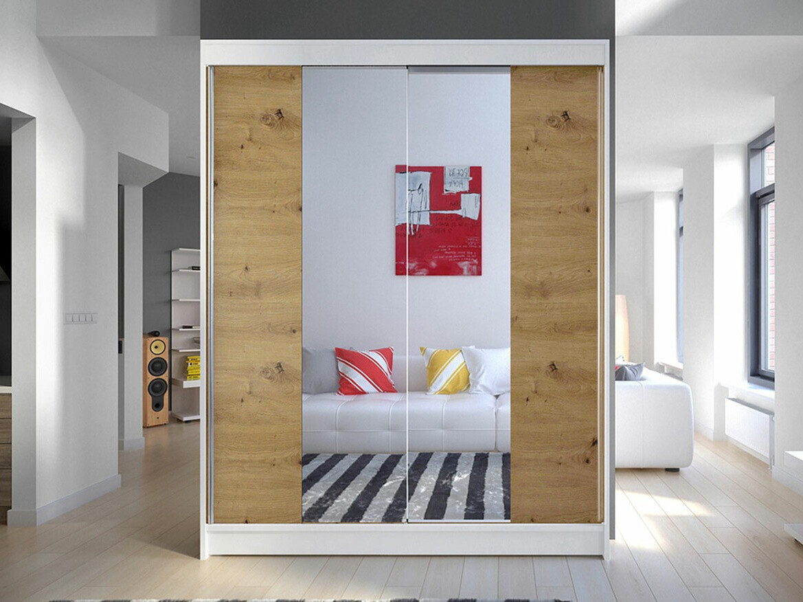 Wardrobe Closico Vastor II (White + Artisan oak)
