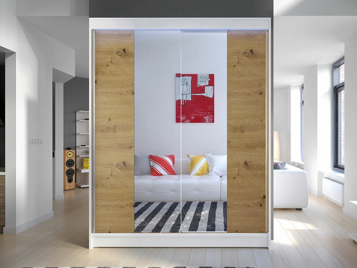 Wardrobe Closico Vastor II (White + Artisan oak)
