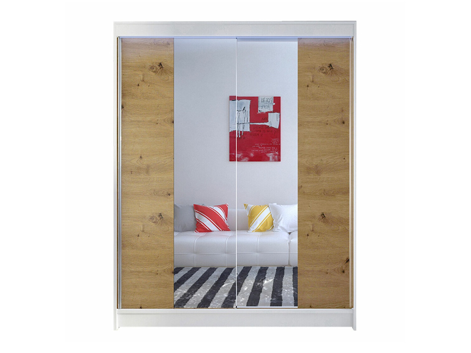 Wardrobe Closico Vastor II (White + Artisan oak)