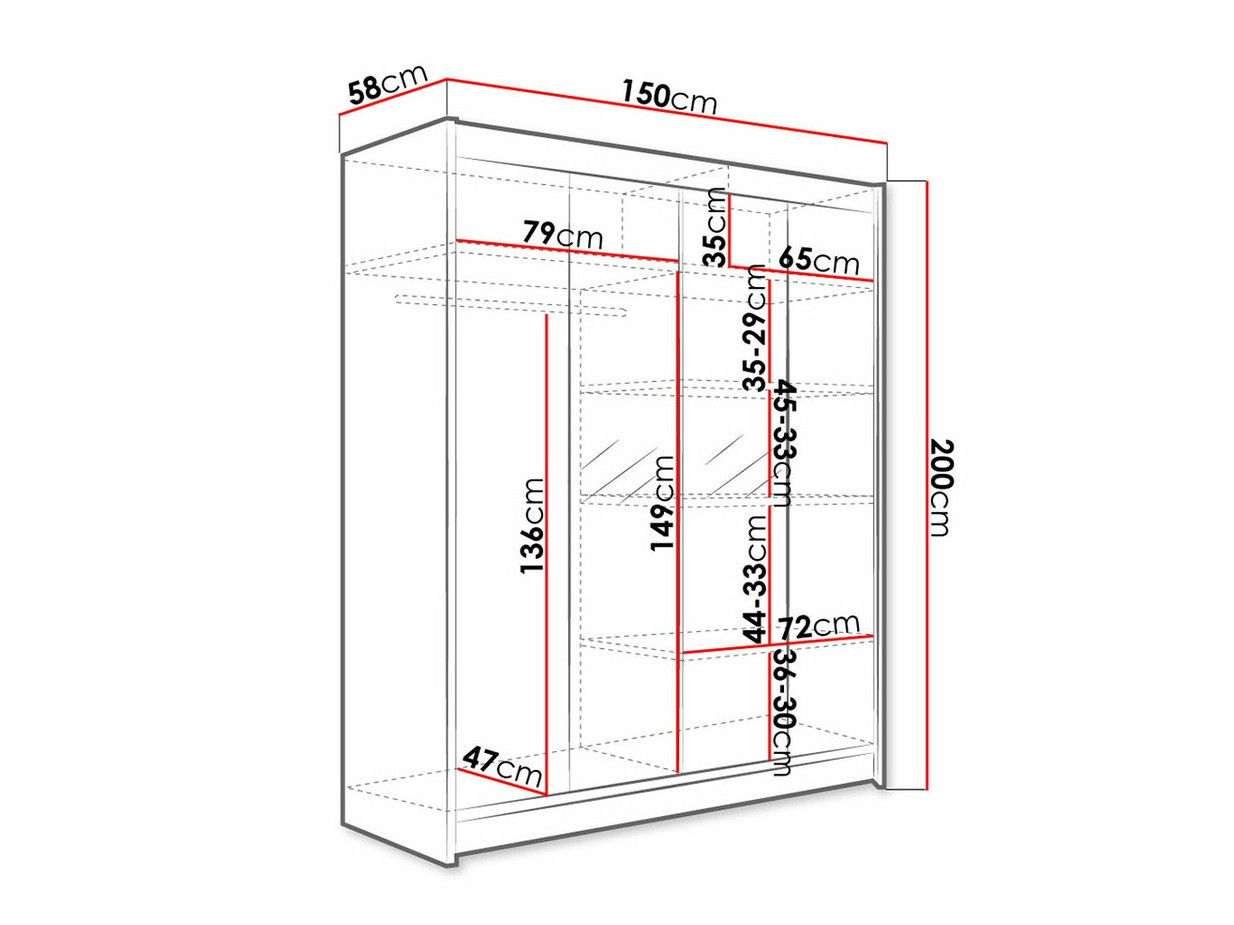 Wardrobe Closico Vastor II (White + Artisan oak)