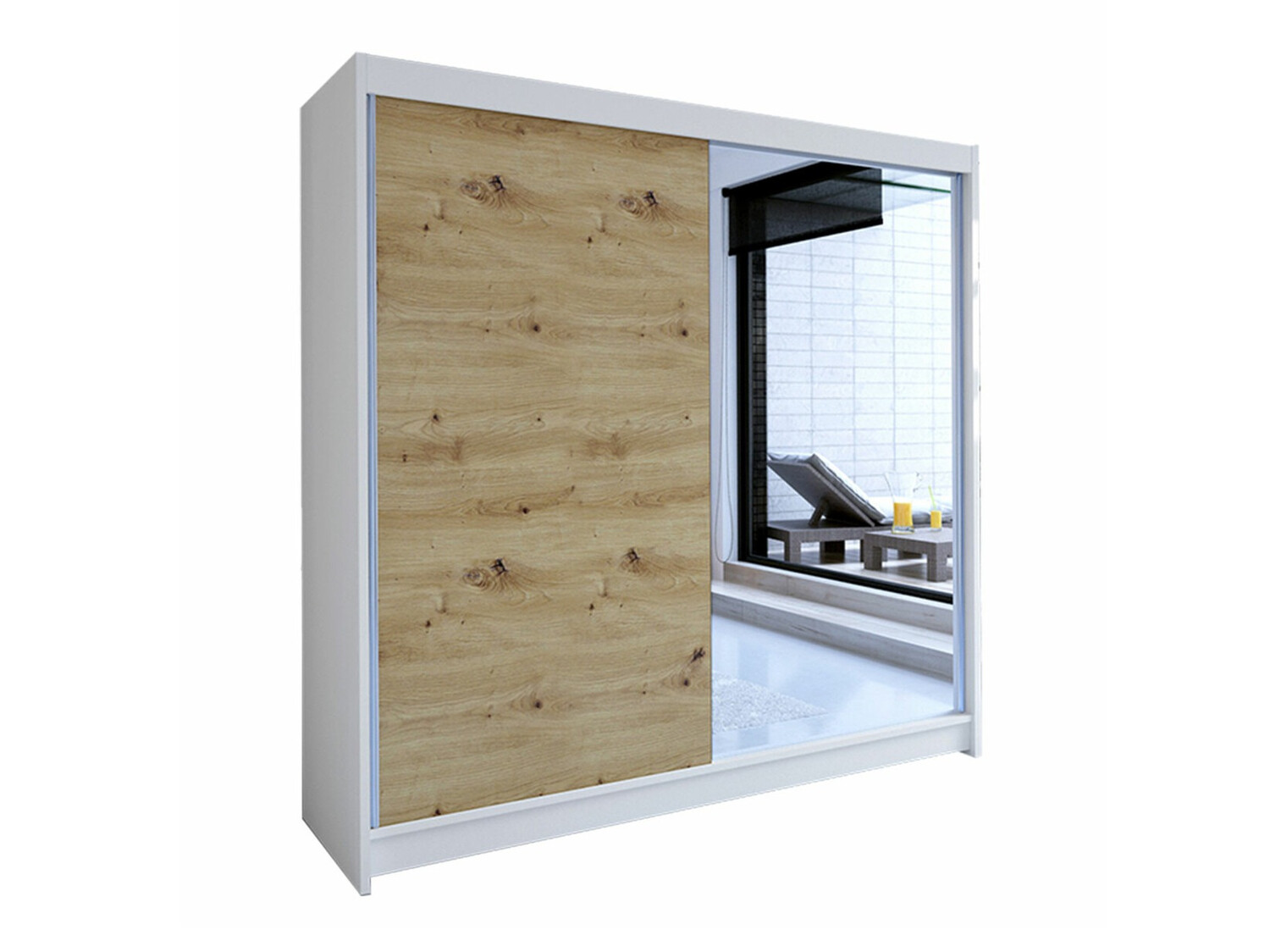 Wardrobe Closico Cavaris I (White + Artisan oak)