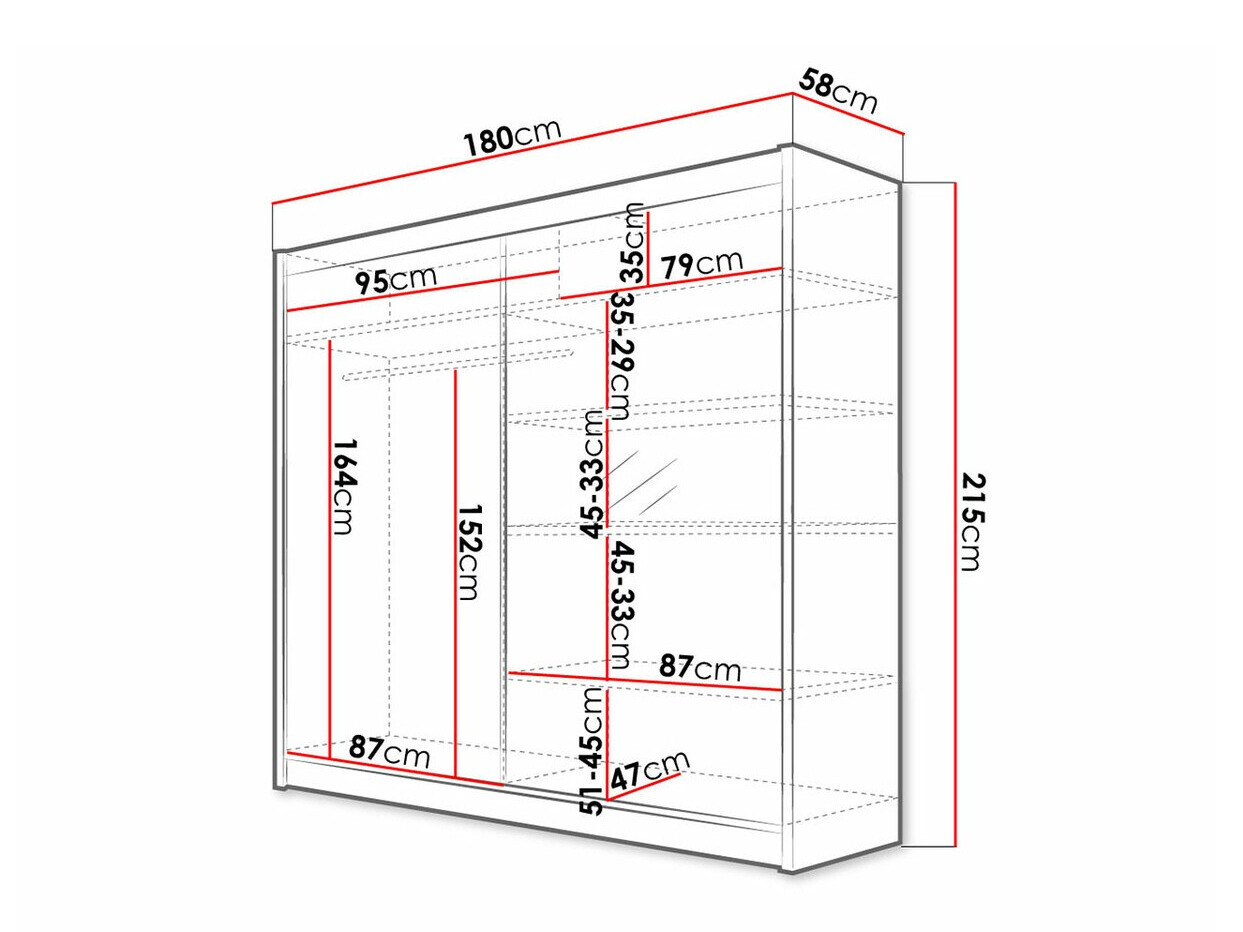 Wardrobe Closico Cavaris I (White + Artisan oak)