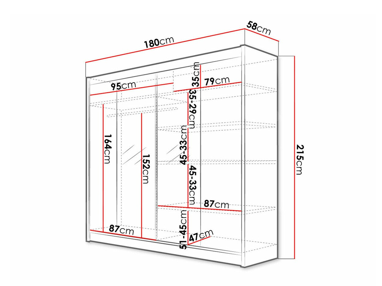 Wardrobe Closico Cavaris II (Black + Artisan oak)