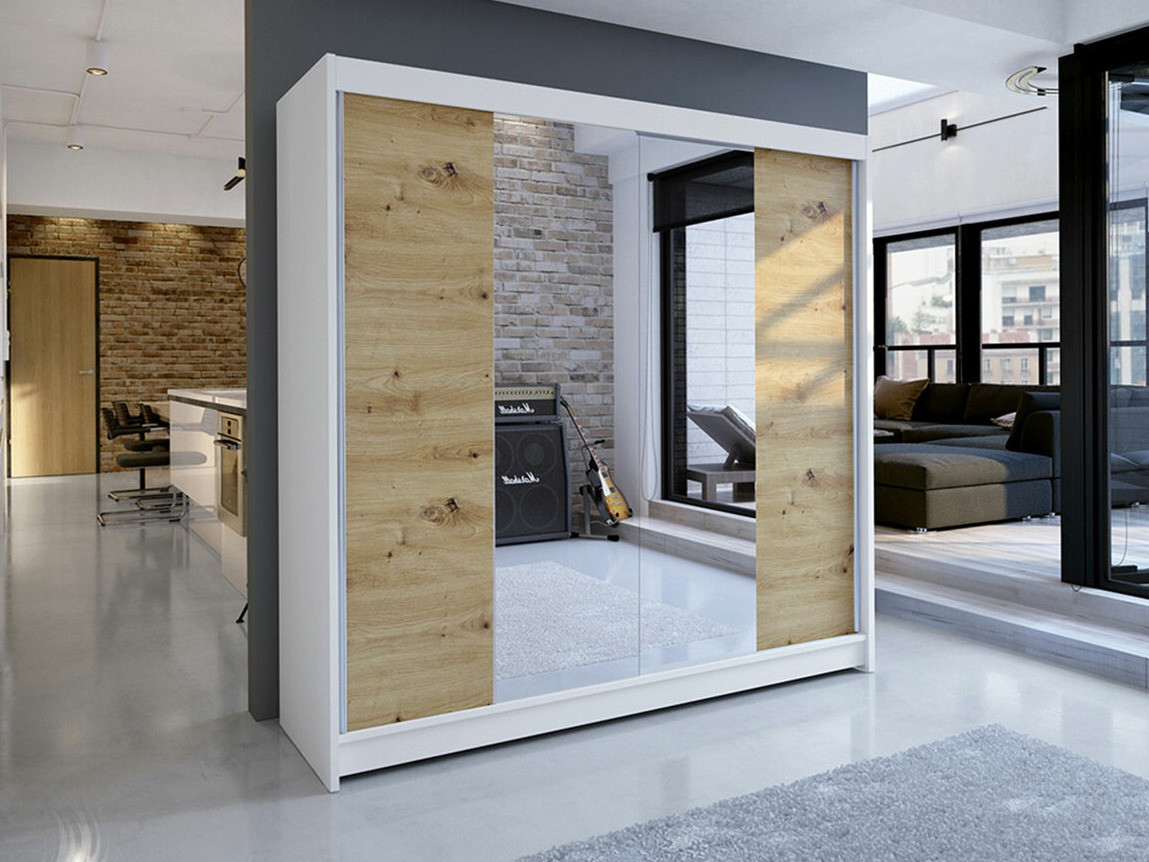 Wardrobe Closico Cavaris II (White + Artisan oak)