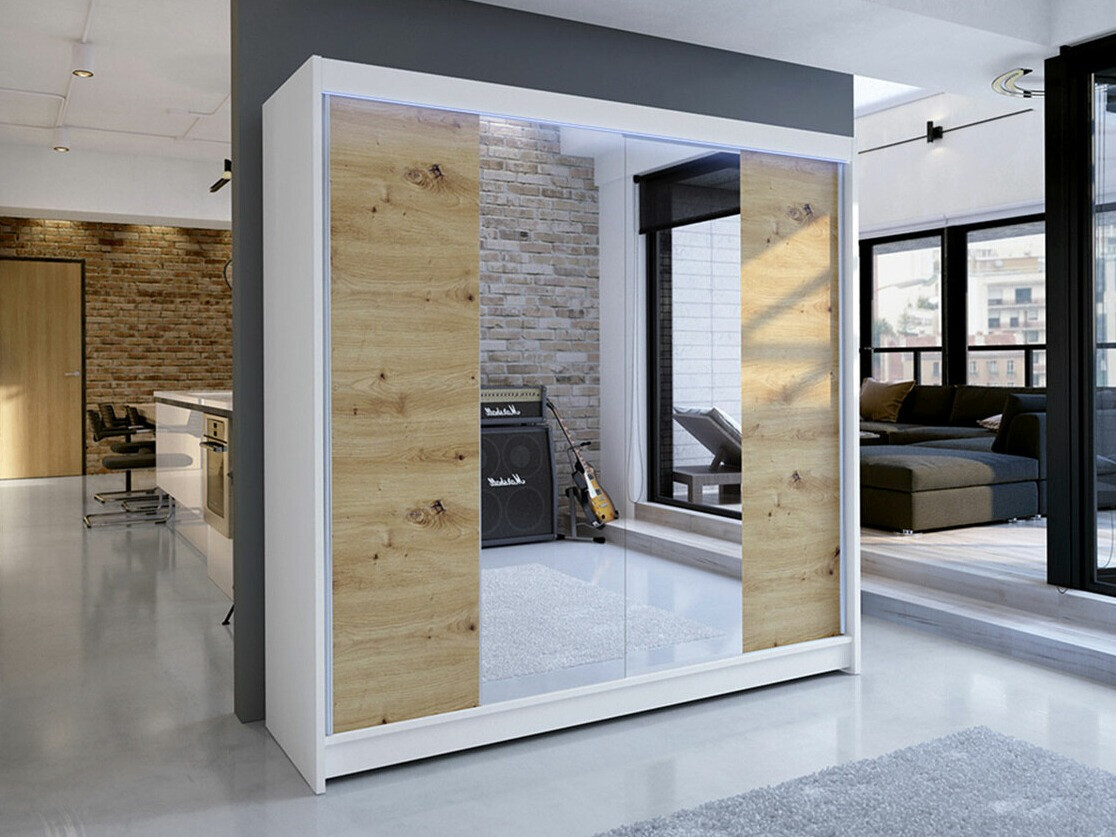 Wardrobe Closico Cavaris II (White + Artisan oak)