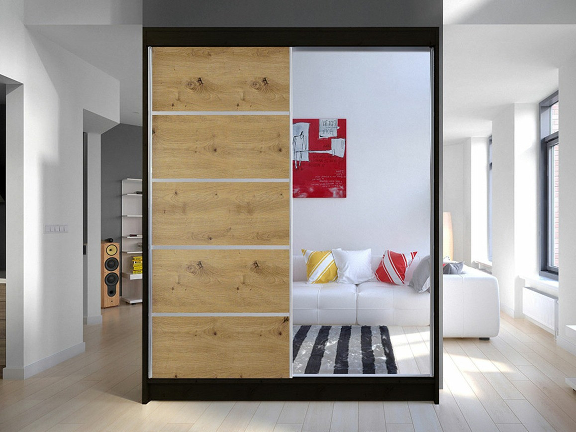 Wardrobe Closico Vastor III (Black + Artisan oak)