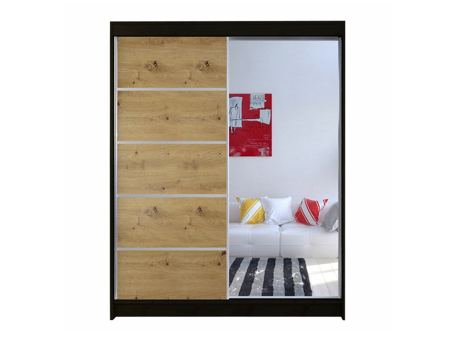 Wardrobe Closico Vastor III (Black + Artisan oak)