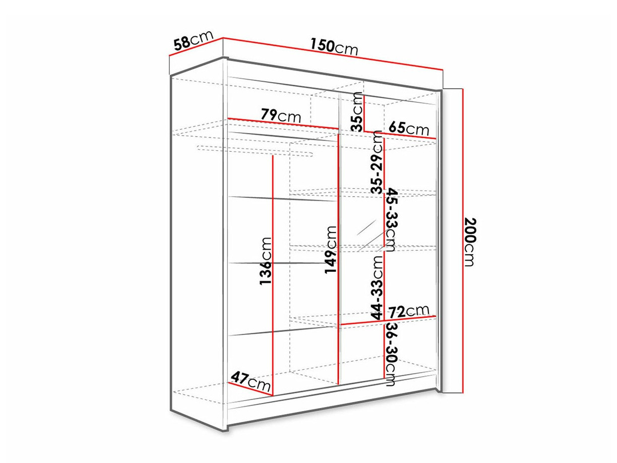 Wardrobe Closico Vastor III (Black + Artisan oak)