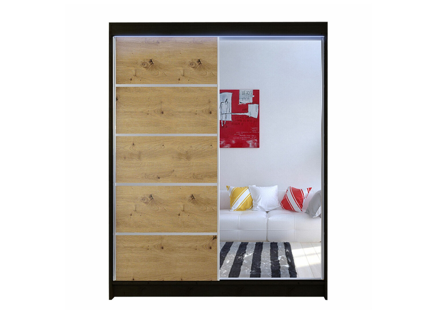 Wardrobe Closico Vastor III (Black + Artisan oak)