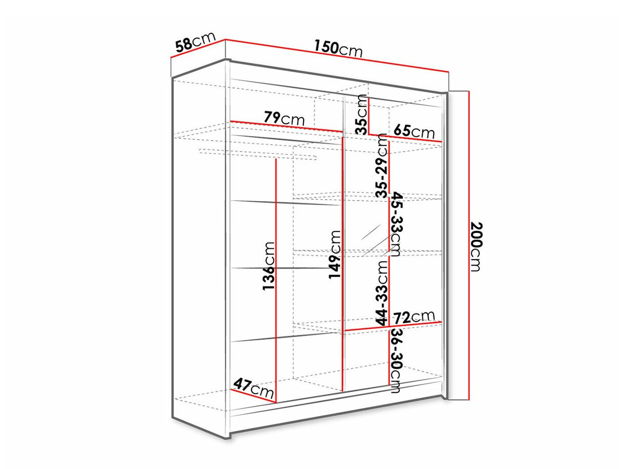Wardrobe Closico Vastor III (Black + Artisan oak)