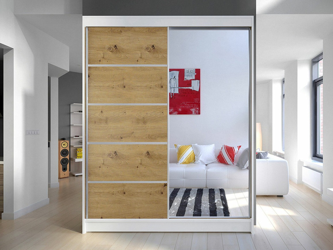 Wardrobe Closico Vastor III (White + Artisan oak)