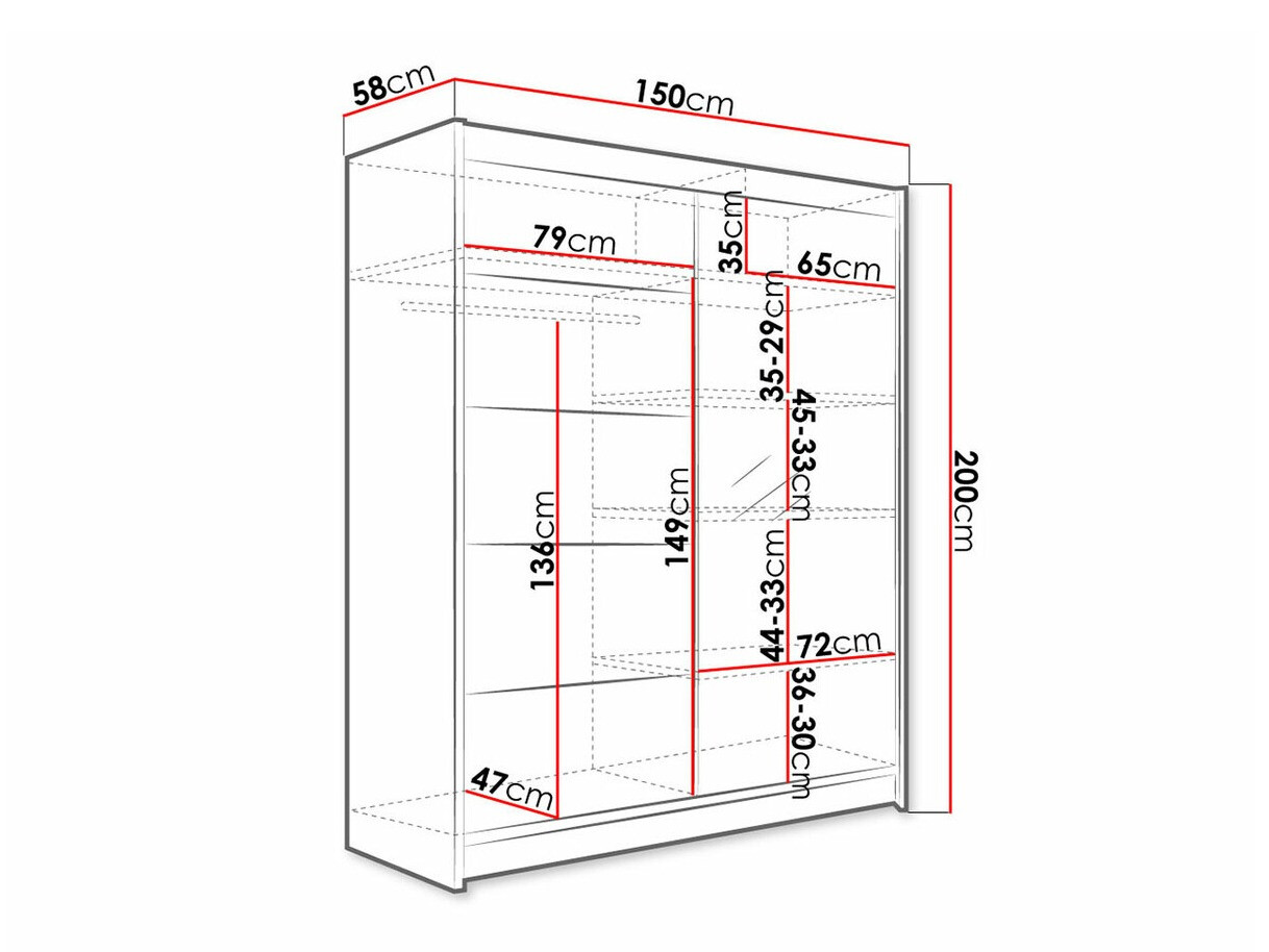 Wardrobe Closico Vastor III (White + Artisan oak)