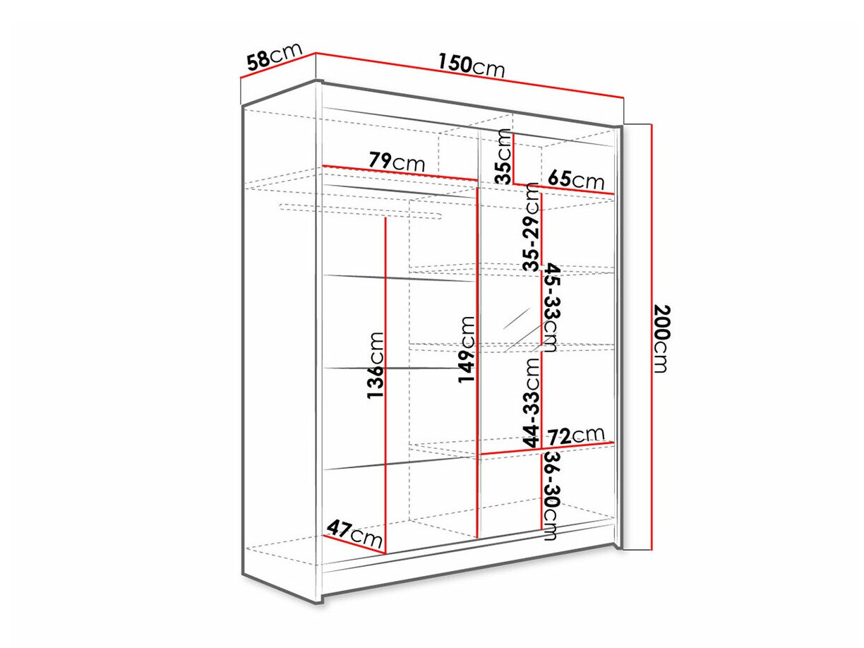 Wardrobe Closico Vastor III (White + Artisan oak)