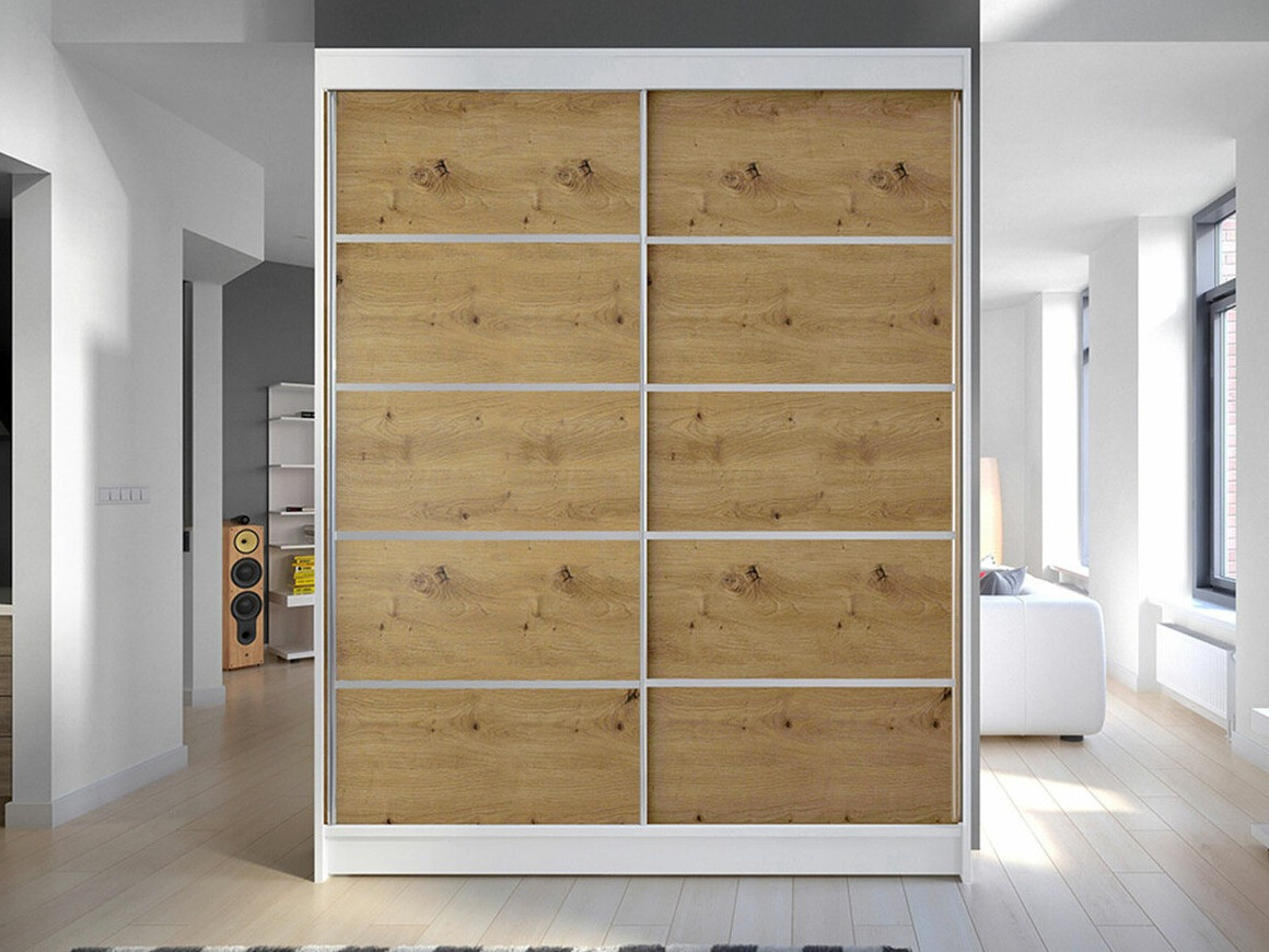 Wardrobe Closico Vastor IV (White + Artisan oak)