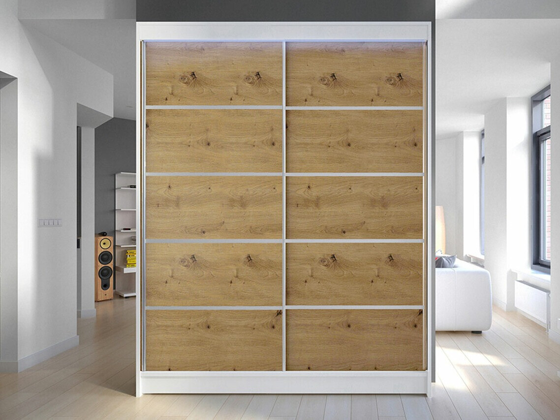 Wardrobe Closico Vastor IV (White + Artisan oak)
