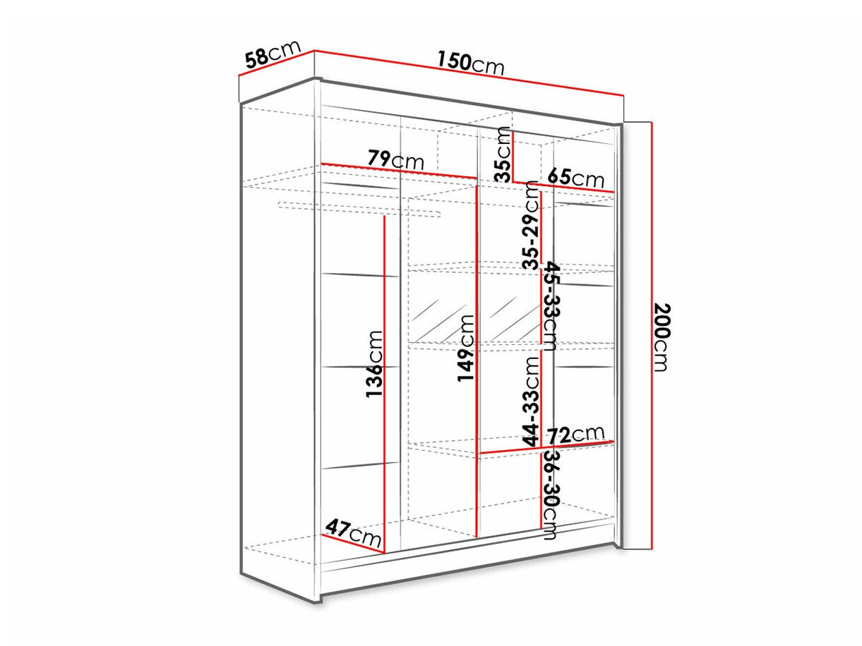 Wardrobe Closico Vastor V (Black + Artisan oak)