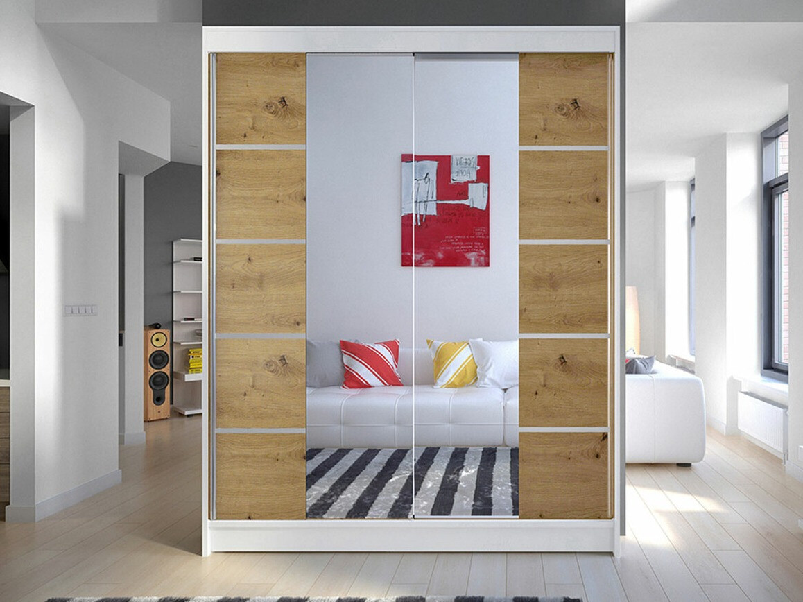 Wardrobe Closico Vastor V (White + Artisan oak)