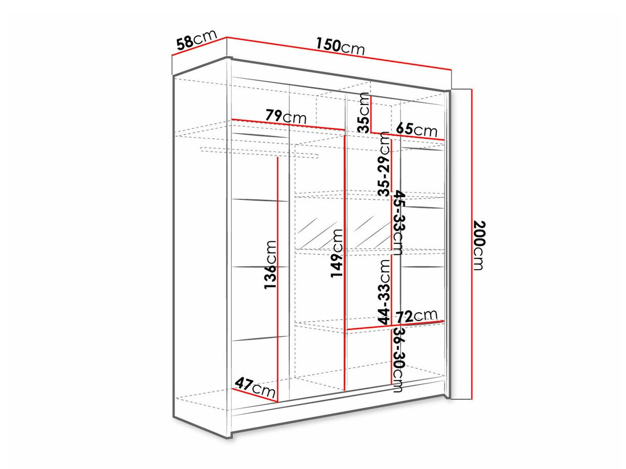Wardrobe Closico Vastor V (White + Artisan oak)