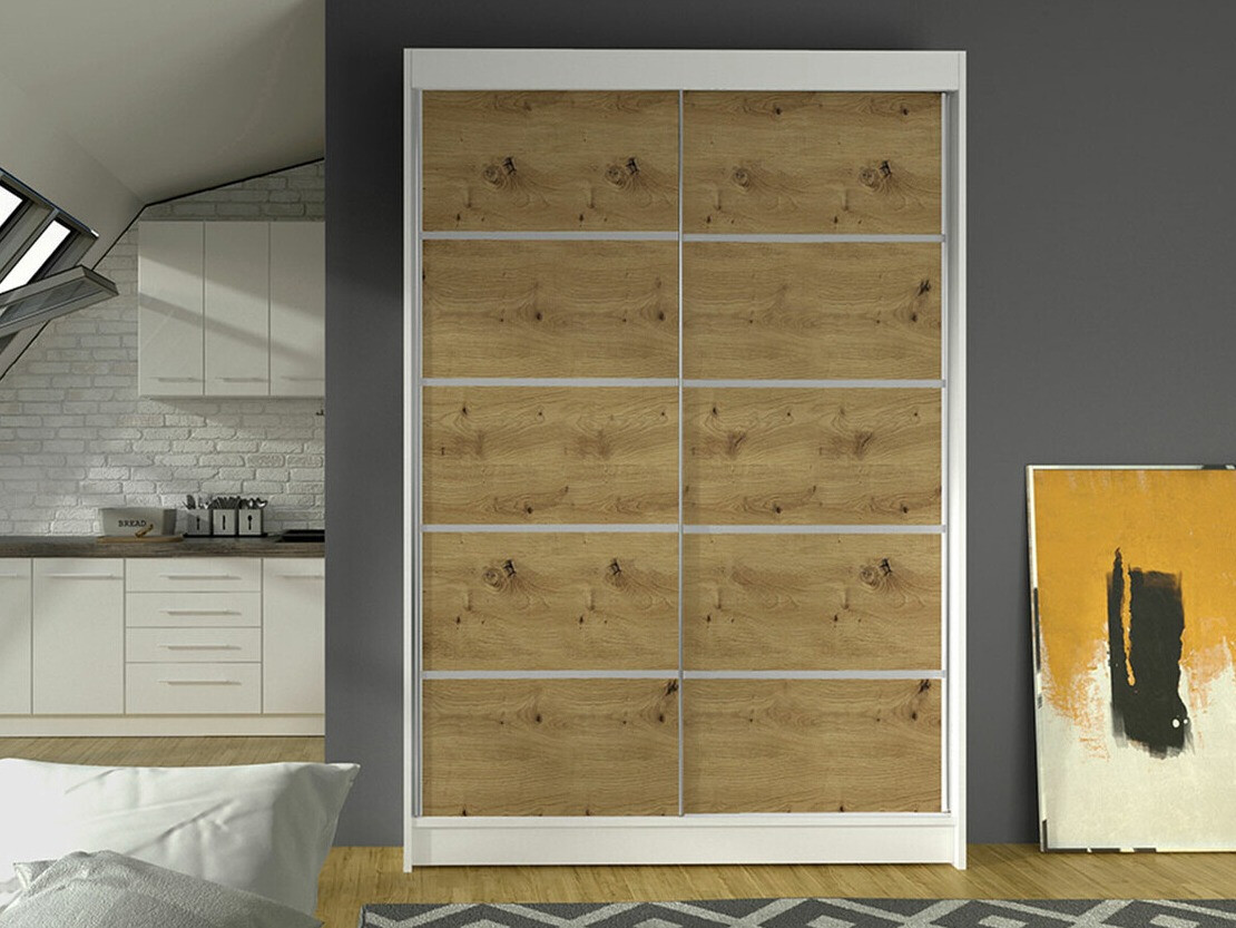 Wardrobe Closico 150 (White + Artisan oak)