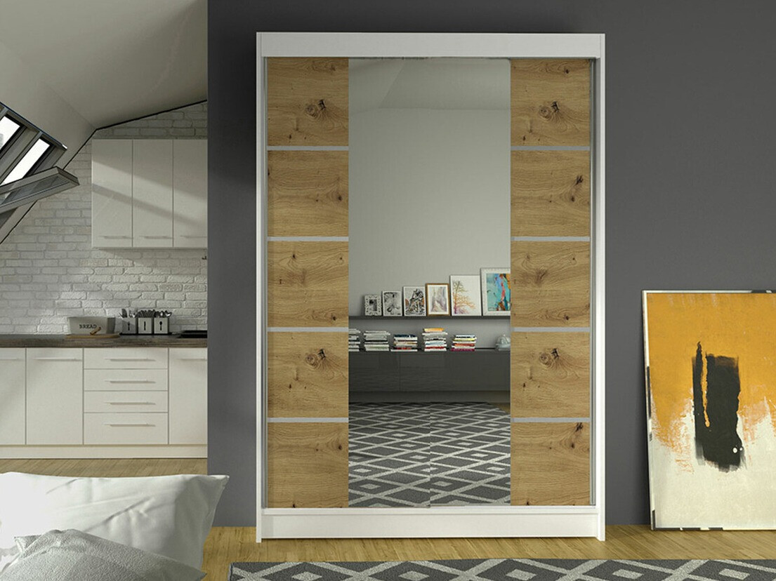 Wardrobe Closico 151 (White + Artisan oak)