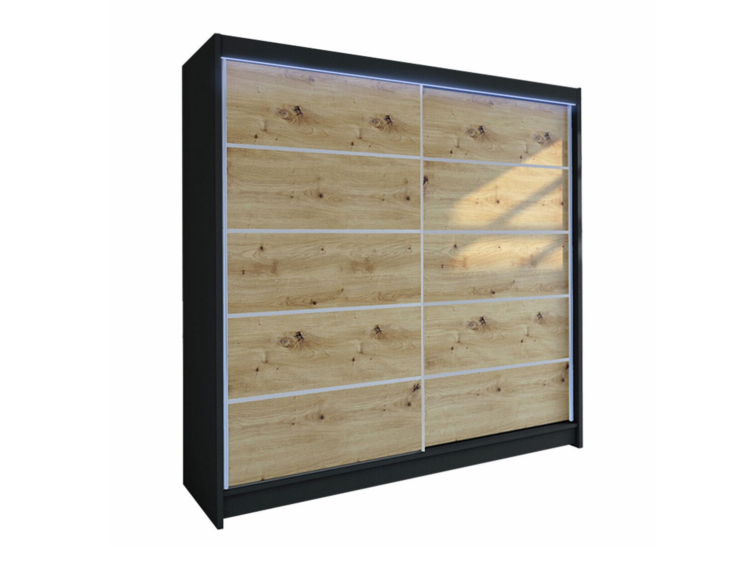 Wardrobe Closico Cavaris IV (Black + Artisan oak)