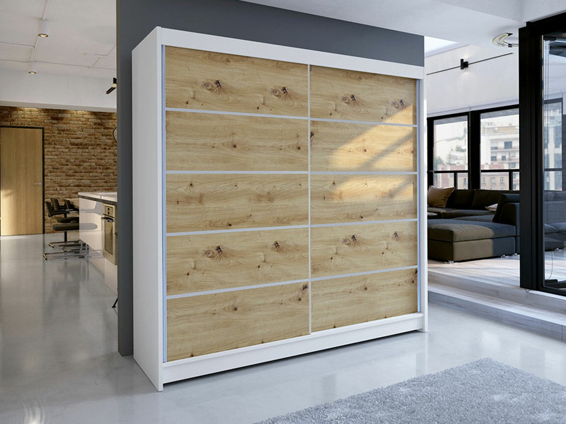 Wardrobe Closico Cavaris IV (White + Artisan oak)