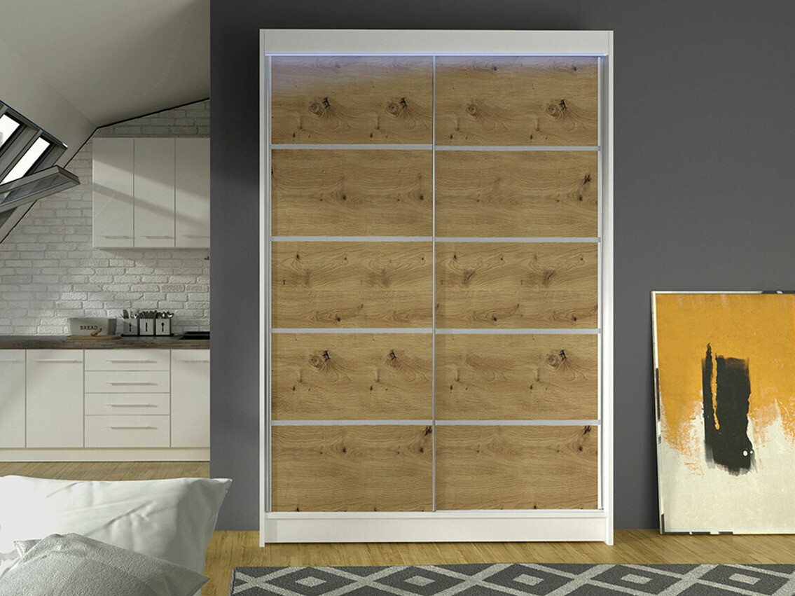 Wardrobe Closico Salvor IV (White + Artisan oak)
