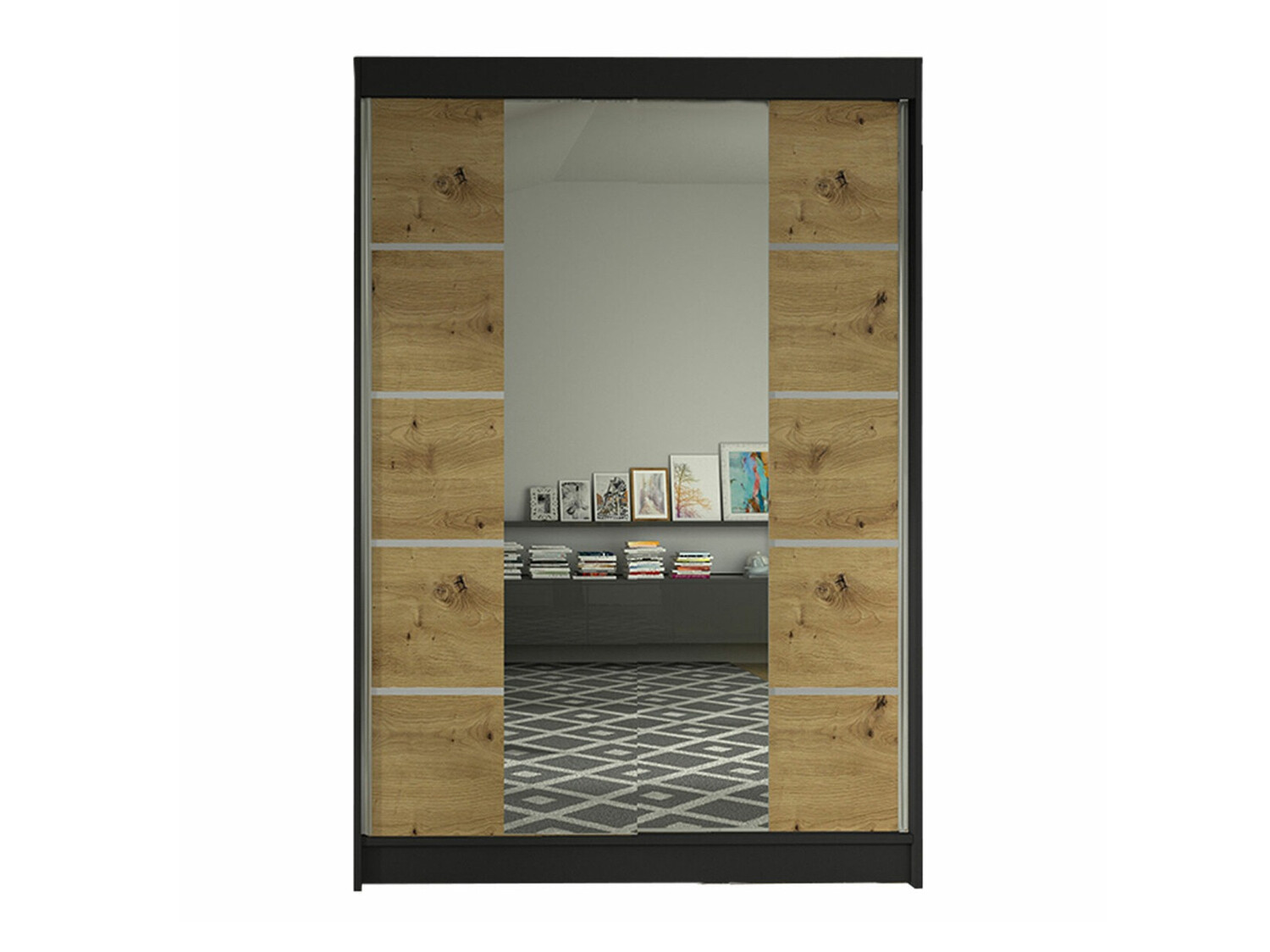 Wardrobe Closico Salvor V (Black + Artisan oak)