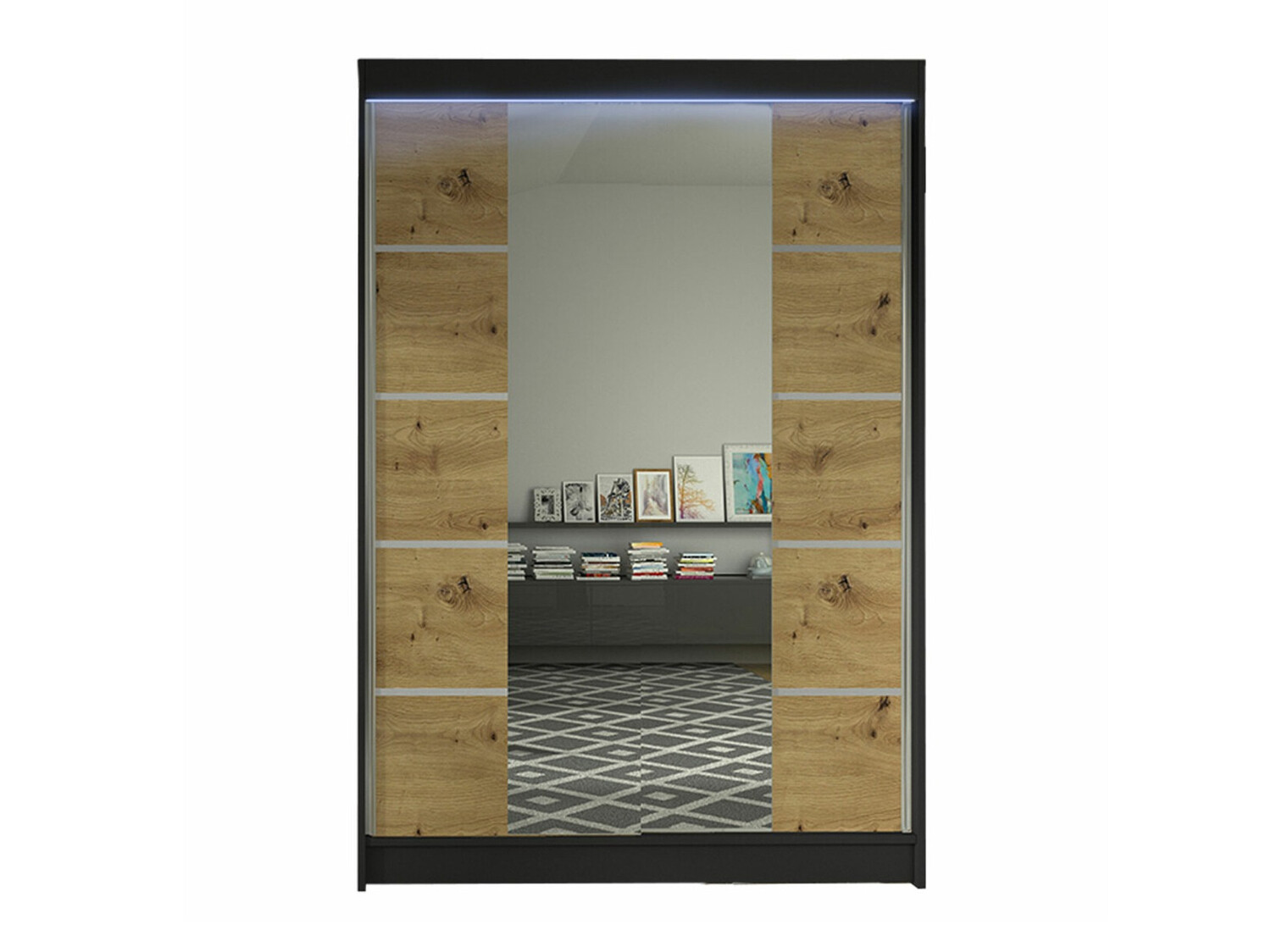 Wardrobe Closico Salvor V (Black + Artisan oak)