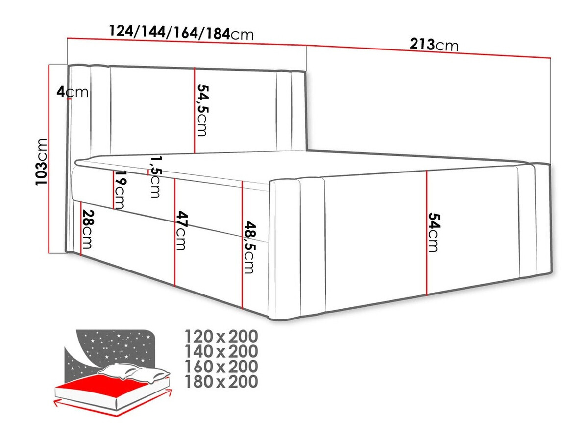 Continental bed Mel (Amor Velvet 4307)