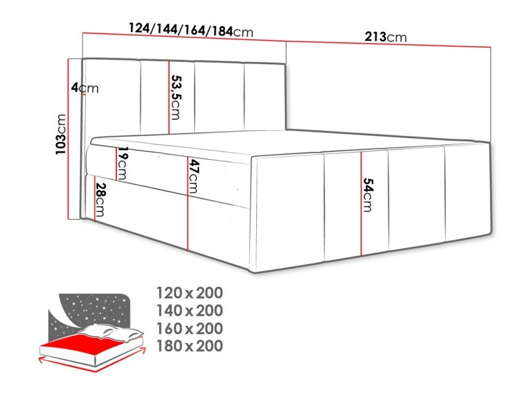 Continental bed Ventus (Kameleon 48)
