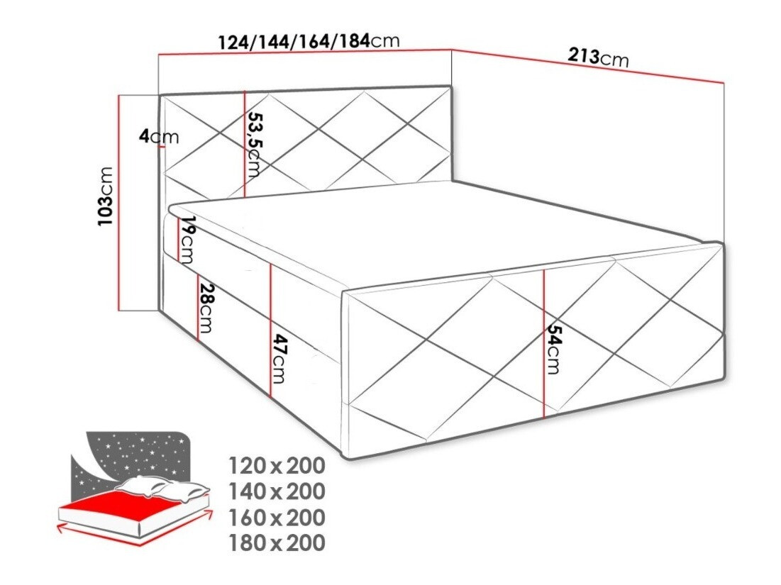 Continental bed Mons (Kameleon 48)