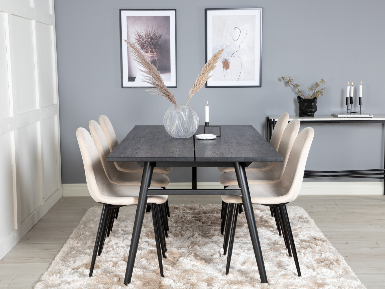 Dining set Dallas 1786 (Beige + Black)