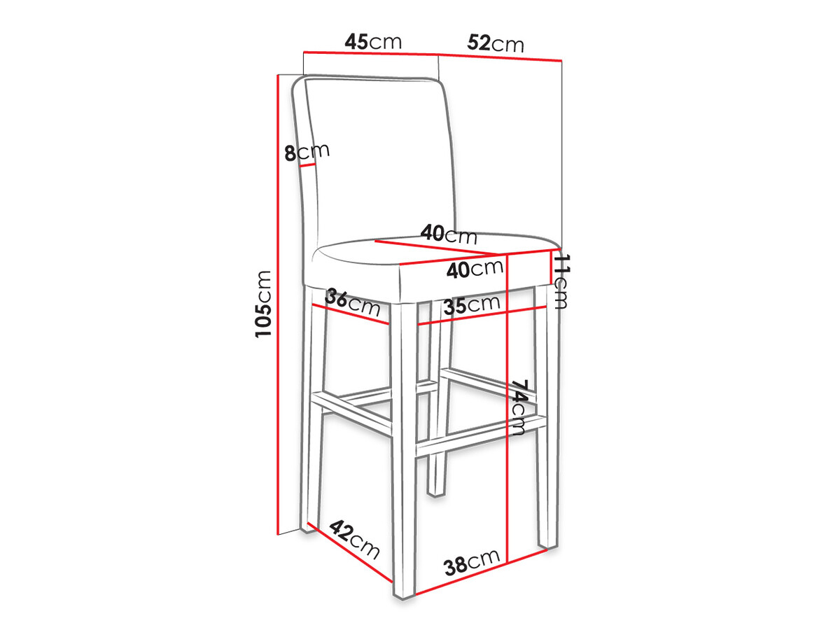 Bar stool Racine 103 (Brown + Magic Velvet 2217)