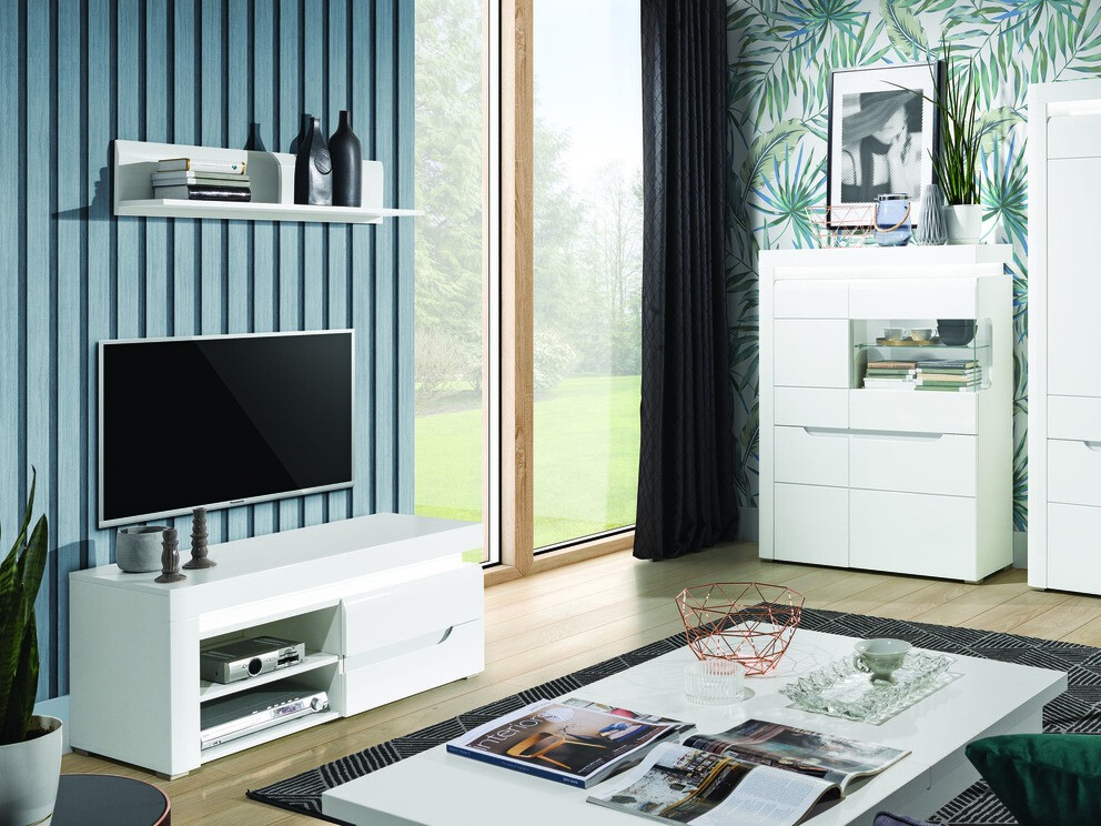 TV stand Revelmi 100 (Glossy white + White)