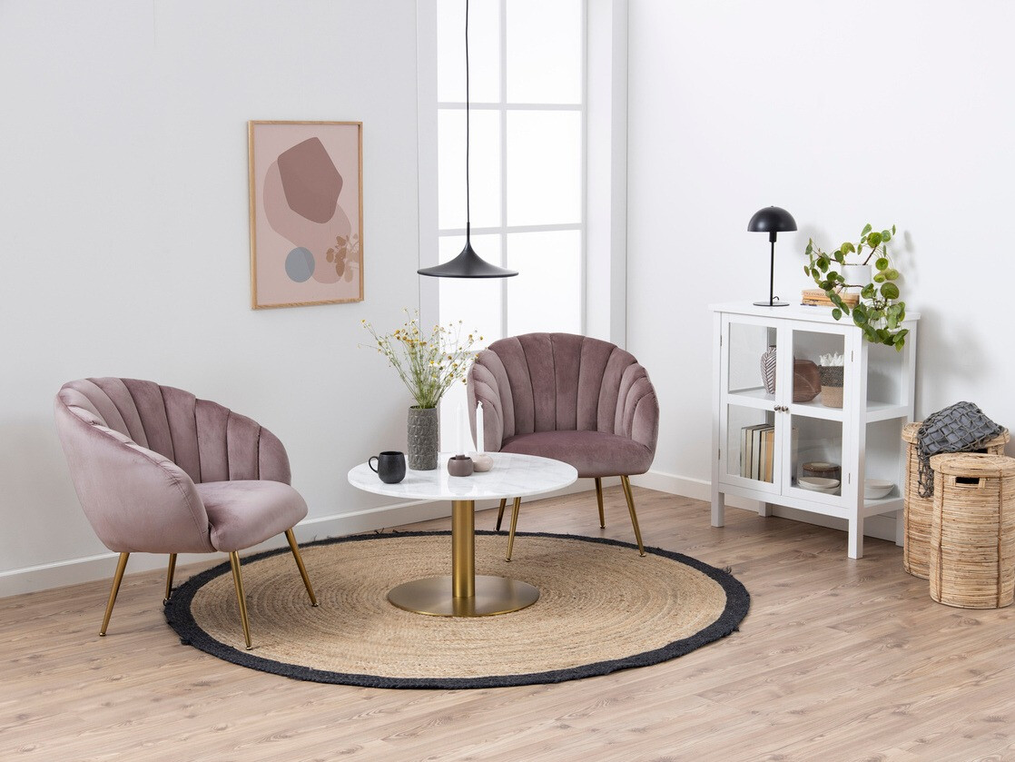 Coffee table Norsica 425 (Golden + White marble)
