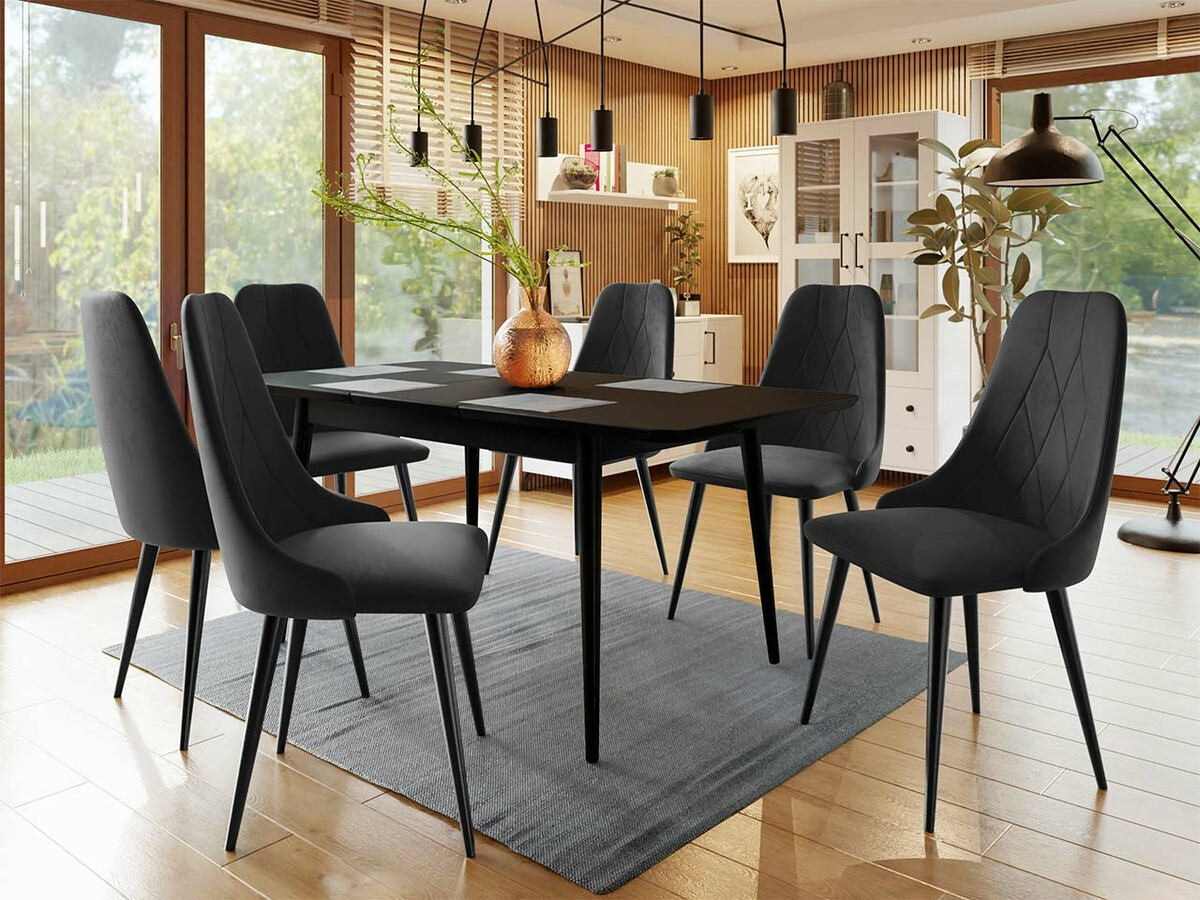 Dining set Racine 125 (Black + Magic Velvet 2219)